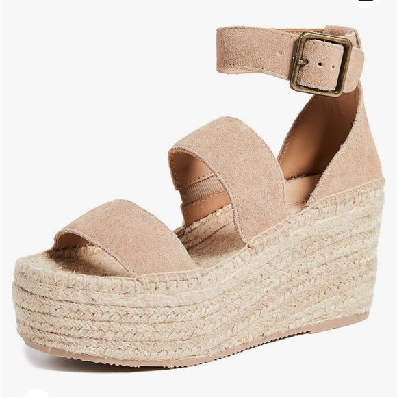 Soludos Palma Suede Espadrille Platform Wedge Sandal in Tan - Picture 3 of 11